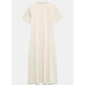 Mint Velvet Neutral Crochet Collar Midi Dress